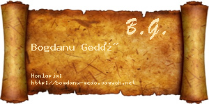 Bogdanu Gedő névjegykártya